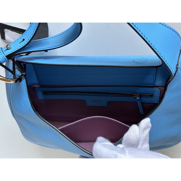 NWT $1875 Versace Medusa Head Calf Leather Blue Medium Hobo Bag 1000699 IT - Picture 11 of 16